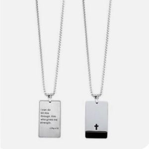 Avon Men's Stainless Steel Onyx
Spiritual Necklace, Perfect for Engraving